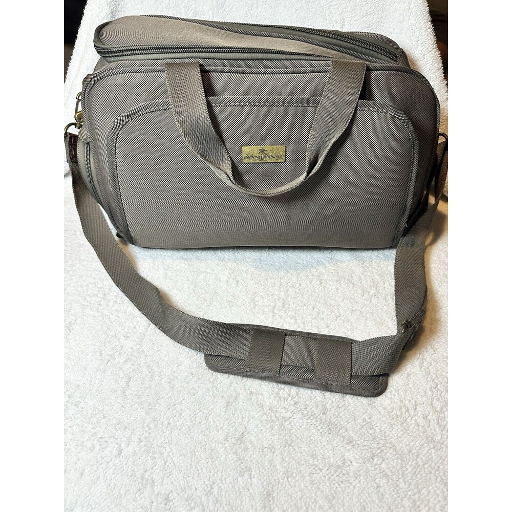 Tommy Bahama Essentials Travel Carry On Overnight Green Canvas Duffle Bag